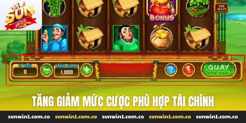 Tăng giảm mức cược phù hợp tài chính